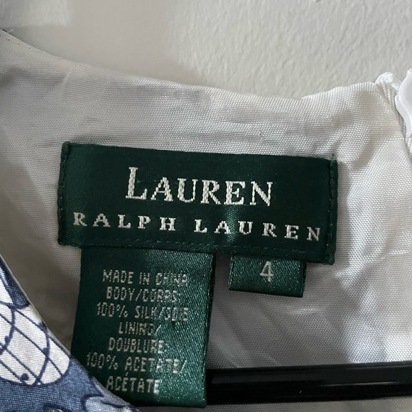 Ralph Lauren Navy and White Patterned Dress - Picture 2 of 2